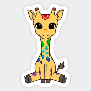 Rainbow Pride Giraffe Sticker